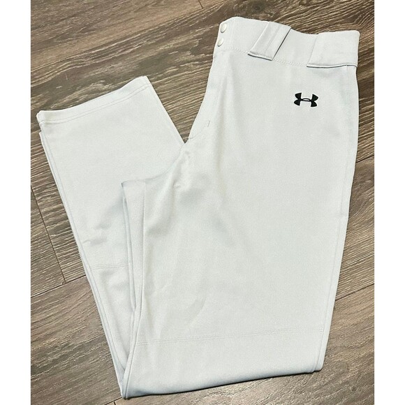 Men’s Under Armour Baseball Pants Light Gray Long (697) - Picture 1 of 4